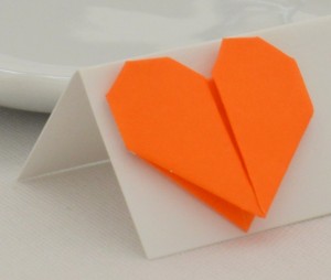 Pliage origami coeur